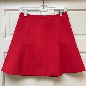 J Crew Factory Red mini A line skirt size 0